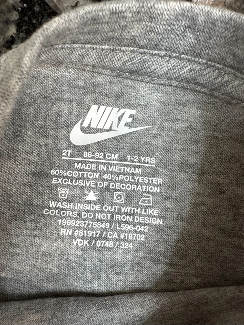 Nike Grey Heather Logo Tee and Shorts Set NWOT 2T - Picture 6 of 7